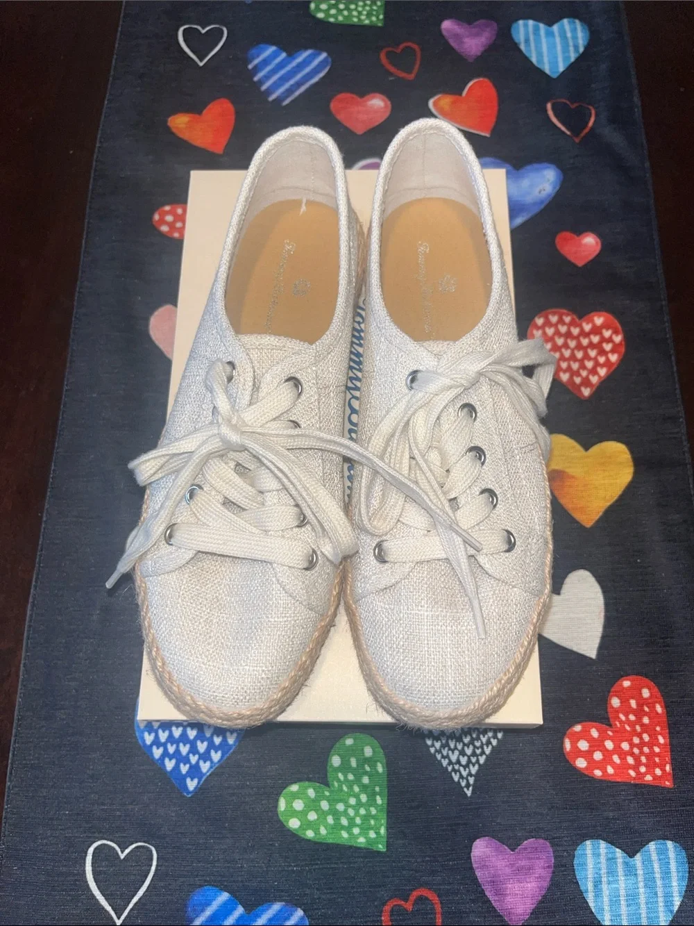 Tommy Bahama Light Beige Lace-Up Espadrille Sneakers